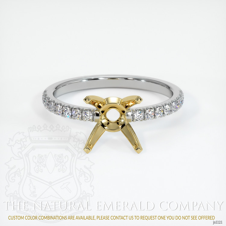 18K Yellow & White Pave Ring Setting