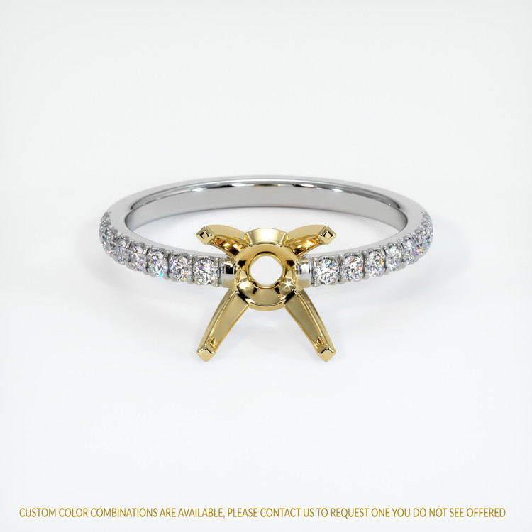 18K Yellow & White Pave Ring Setting