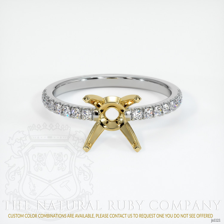 18K Yellow & White Pave Ring Setting
