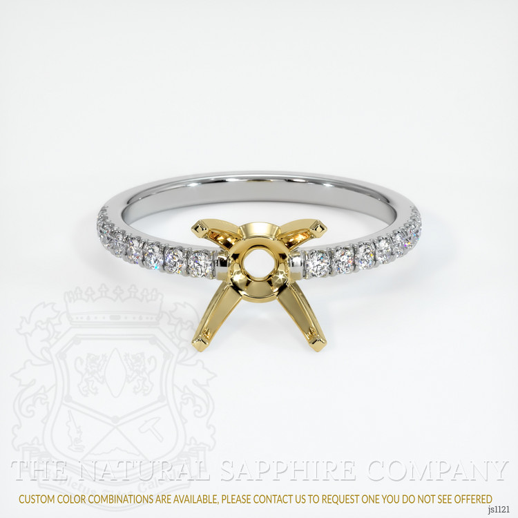 18K Yellow & White Pave Ring Setting
