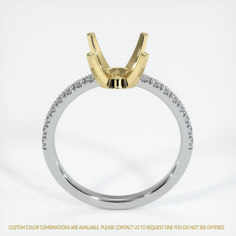 18K Yellow & White Pave Ring Setting