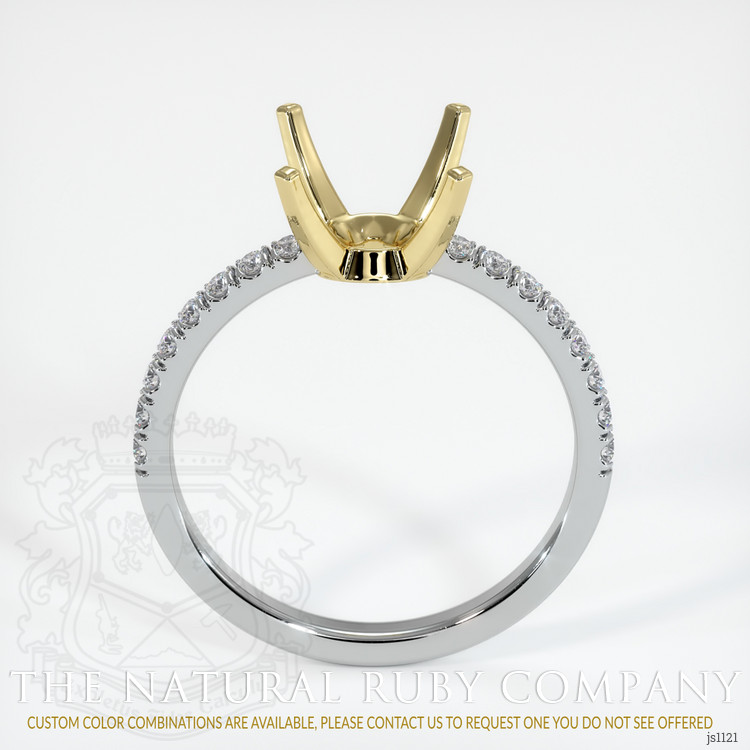 18K Yellow & White Pave Ring Setting