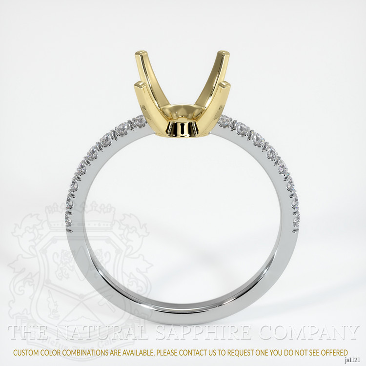 18K Yellow & White Pave Ring Setting