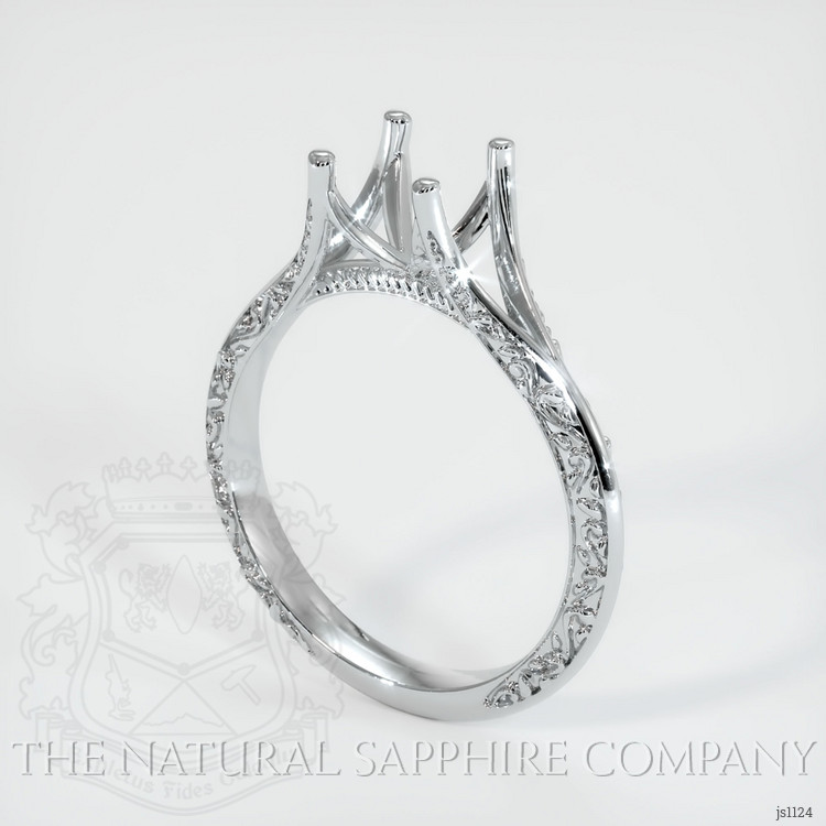 14K White Gold Antique Style Ring Setting