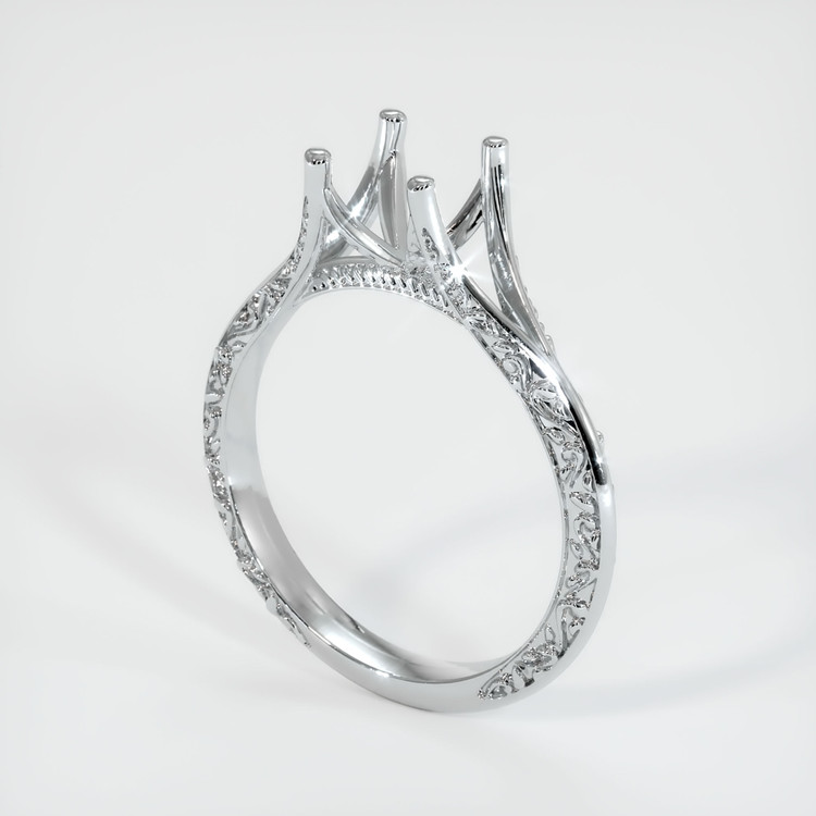 14K White Gold Antique Style Ring Setting