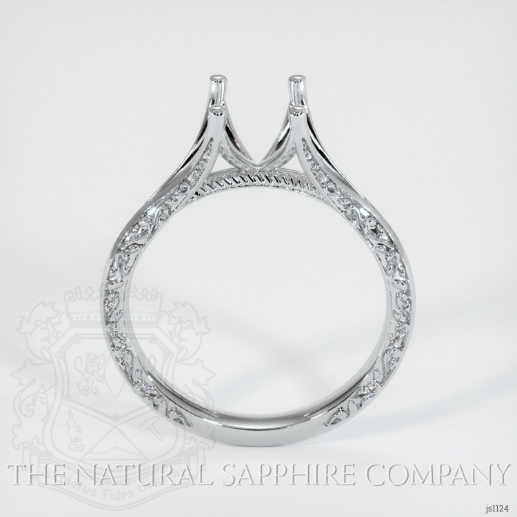 14K White Gold Antique Style Ring Setting