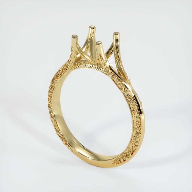 14K Yellow Gold Antique Style Ring Setting