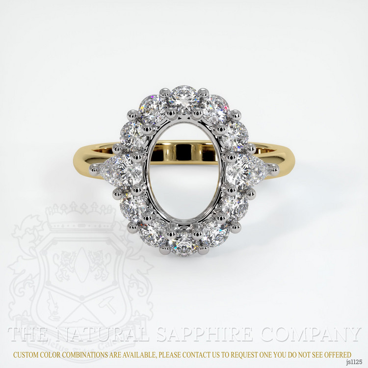 14K White & Yellow Antique Style Ring Setting