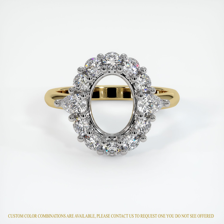 14K White & Yellow Antique Style Ring Setting
