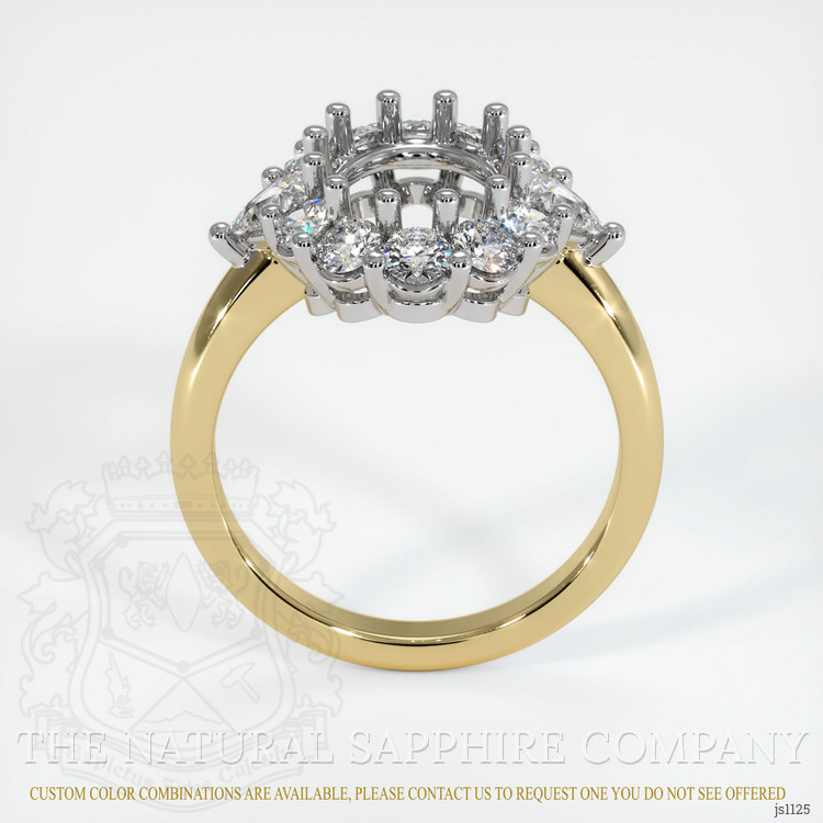 14K White & Yellow Antique Style Ring Setting
