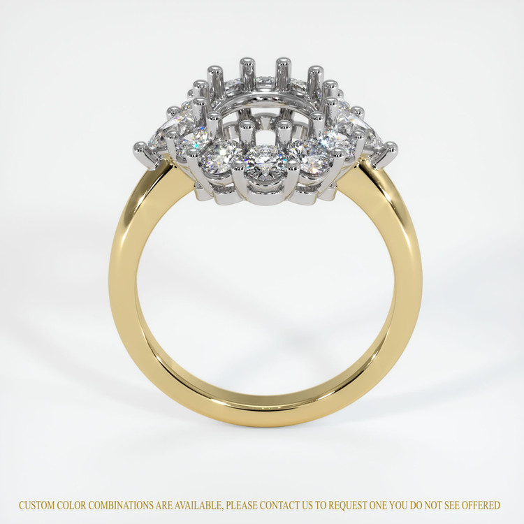 14K White & Yellow Antique Style Ring Setting