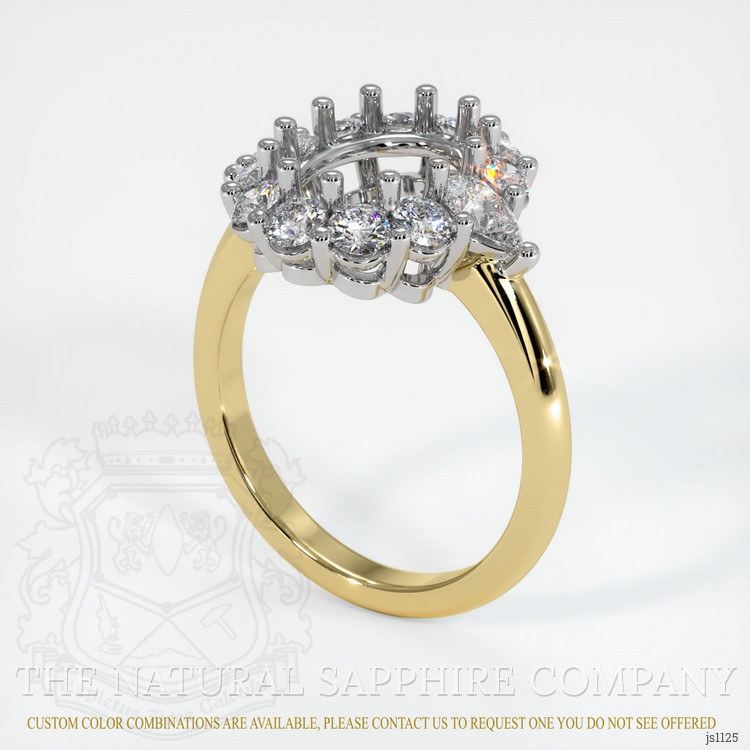 18K White & Yellow Antique Style Ring Setting