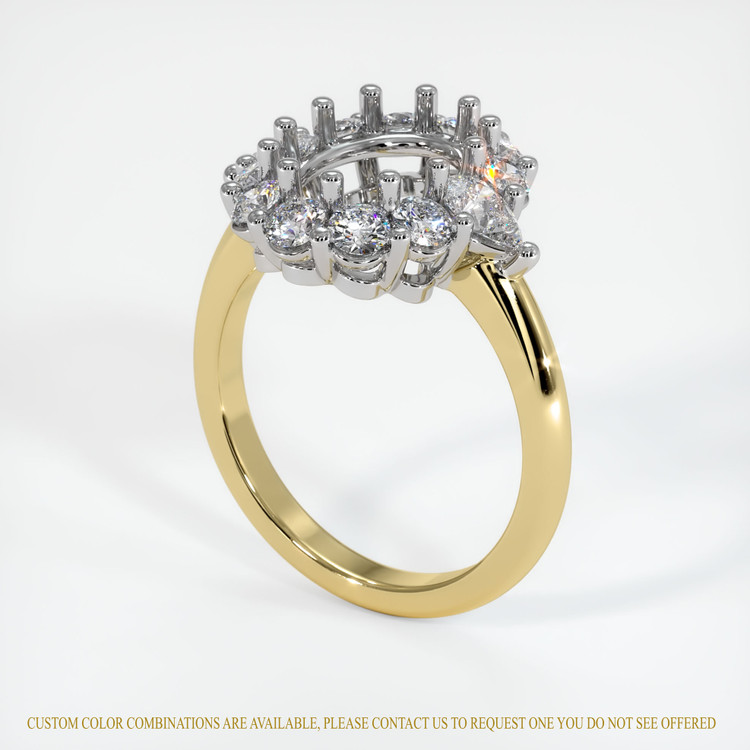 18K White & Yellow Antique Style Ring Setting