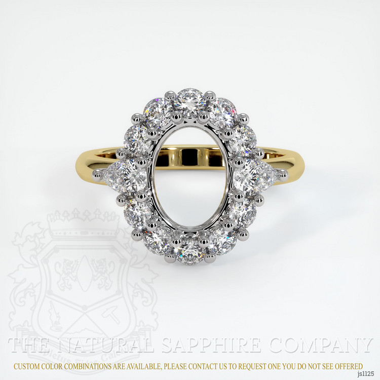 18K White & Yellow Antique Style Ring Setting