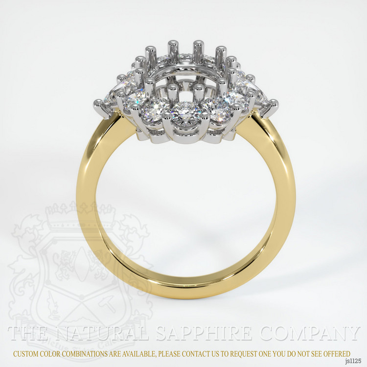 18K White & Yellow Antique Style Ring Setting