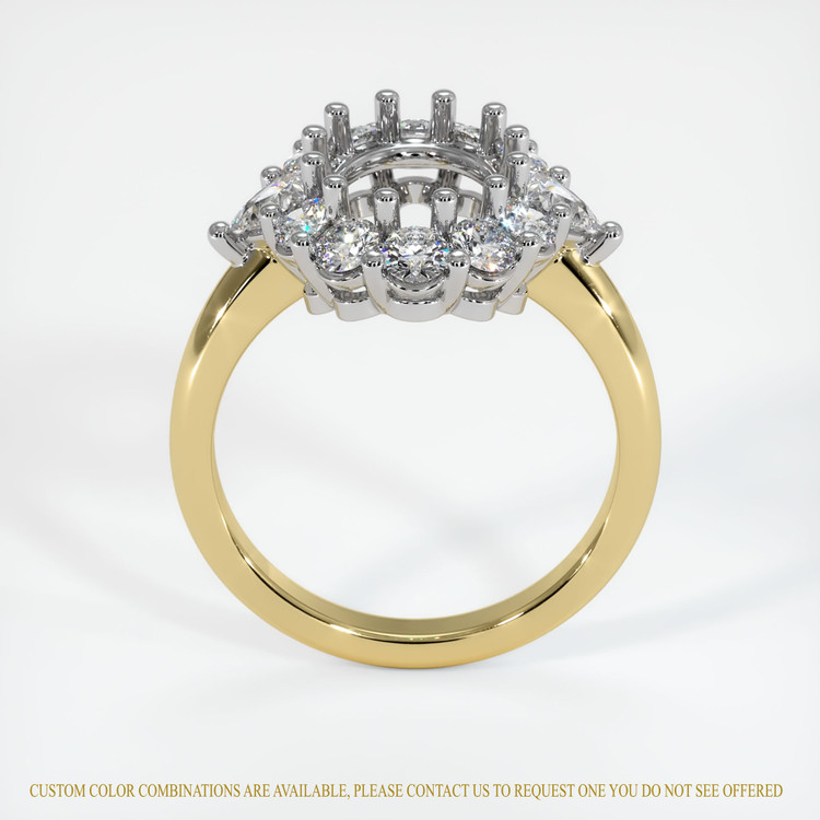 18K White & Yellow Antique Style Ring Setting
