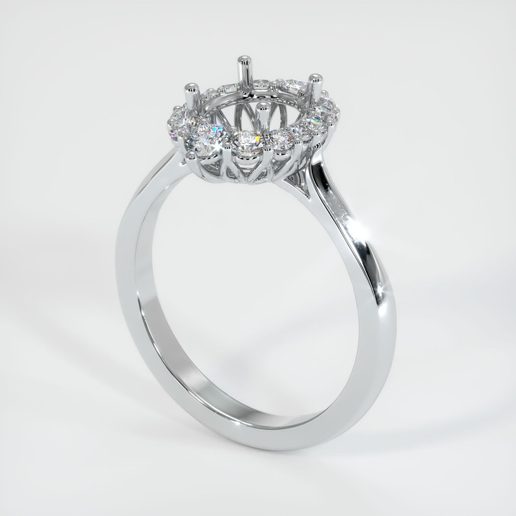 14K White Gold Antique Style Ring Setting