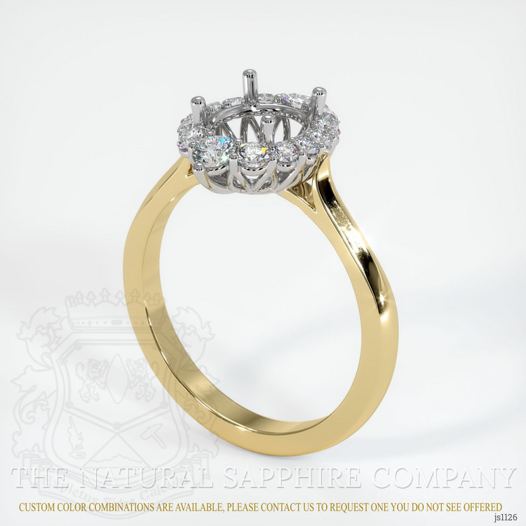 14K White & Yellow Antique Style Ring Setting