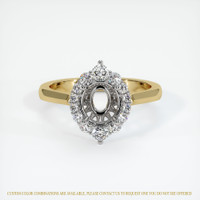 14K White & Yellow Antique Style Ring Setting Image