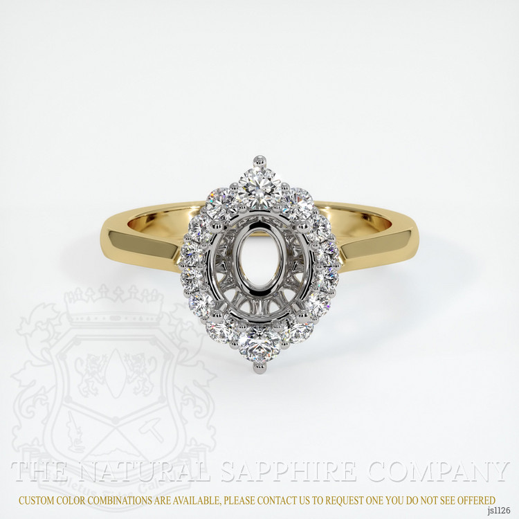 14K White & Yellow Antique Style Ring Setting