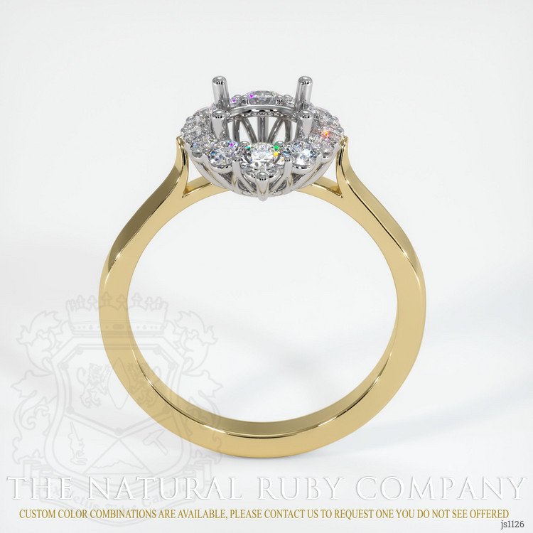 14K White & Yellow Antique Style Ring Setting