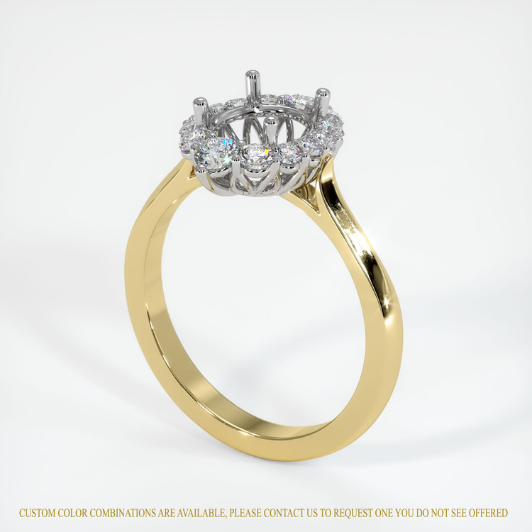 18K White & Yellow Antique Style Ring Setting