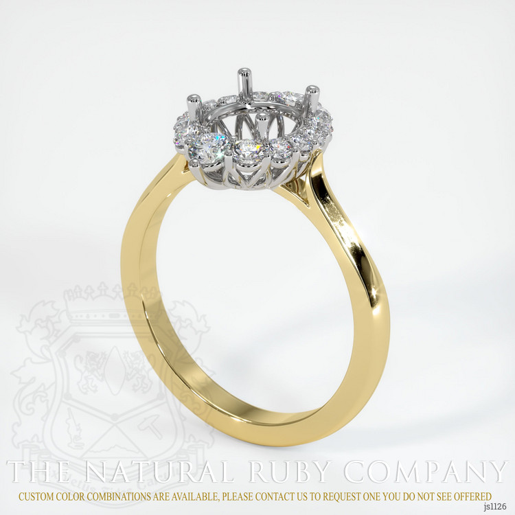 18K White & Yellow Antique Style Ring Setting