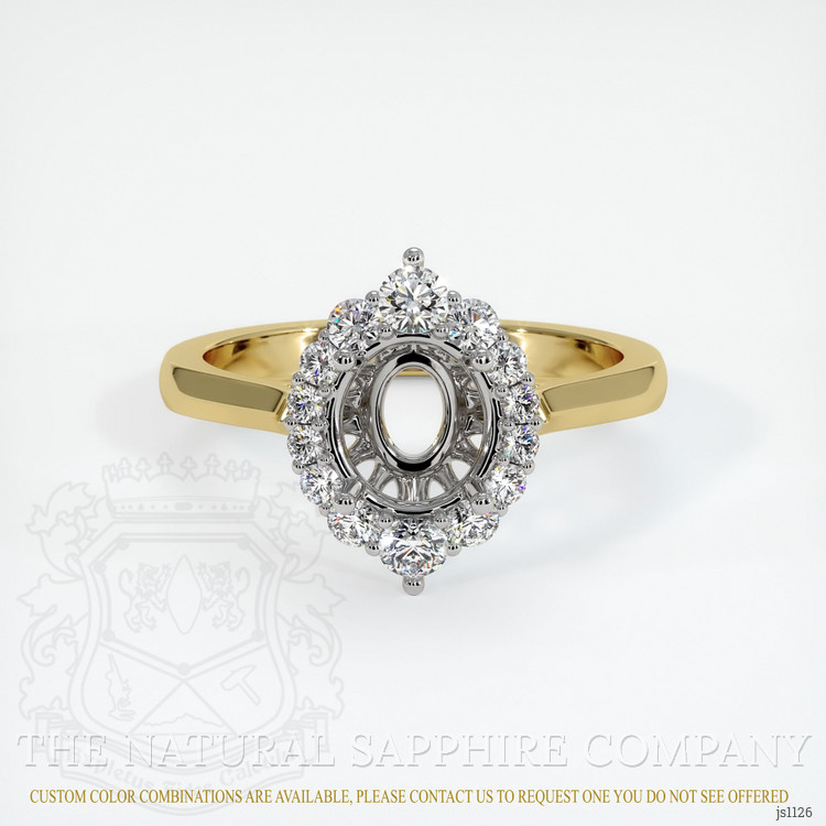 18K White & Yellow Antique Style Ring Setting