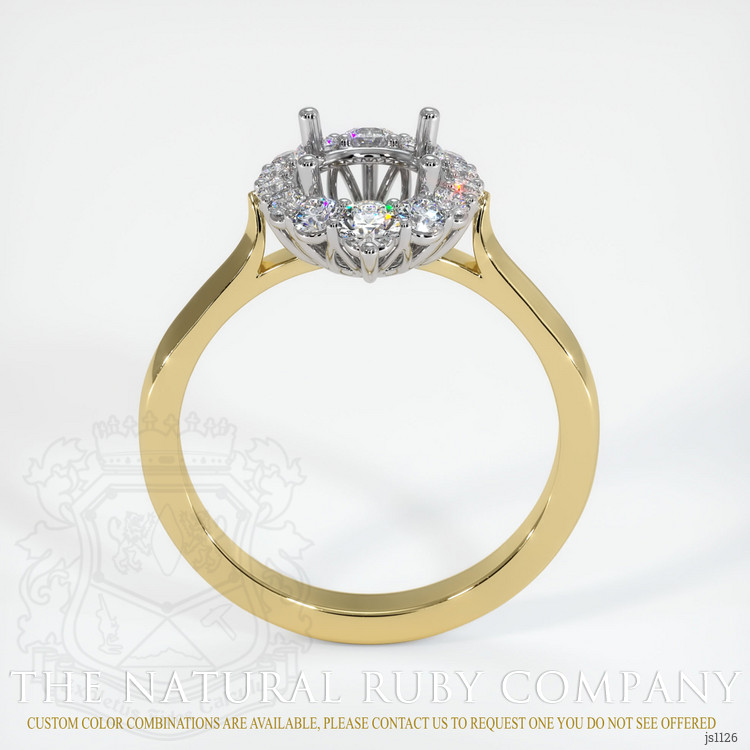 18K White & Yellow Antique Style Ring Setting