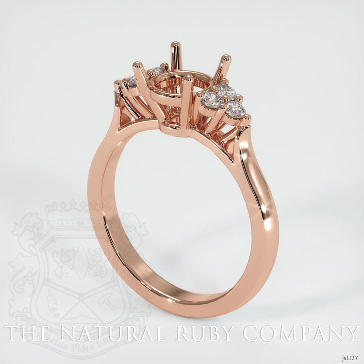 14K Rose Gold Accent Stones Ring Setting