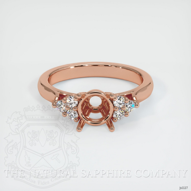14K Rose Gold Accent Stones Ring Setting