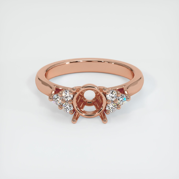 14K Rose Gold Accent Stones Ring Setting