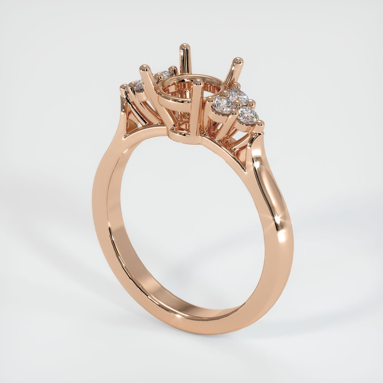 18K Rose Gold Accent Stones Ring Setting