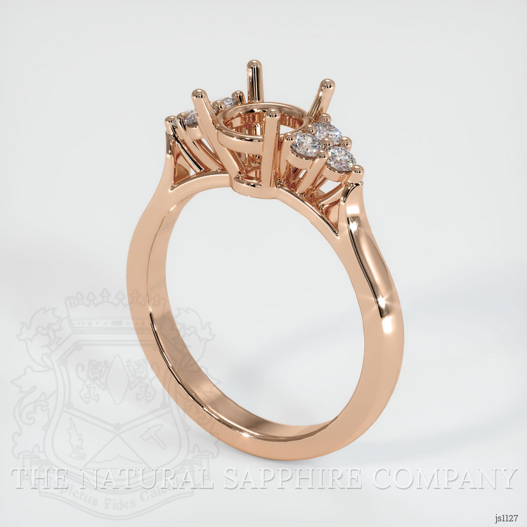 18K Rose Gold Accent Stones Ring Setting