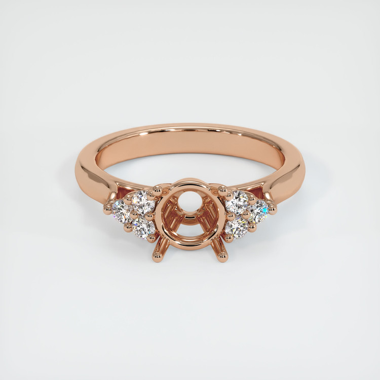 18K Rose Gold Accent Stones Ring Setting