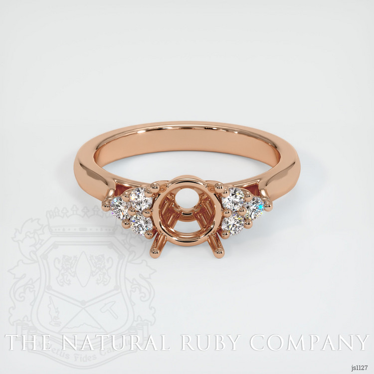 18K Rose Gold Accent Stones Ring Setting