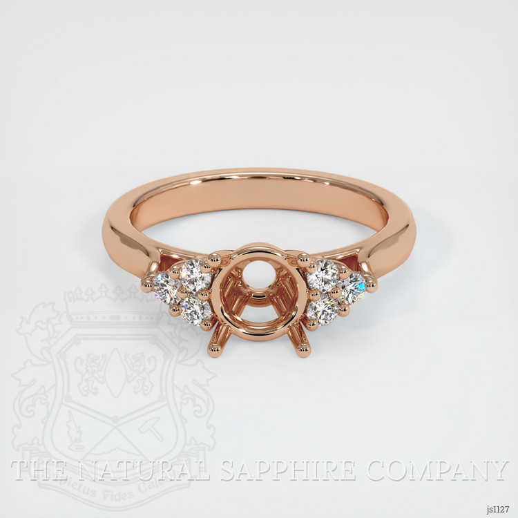 18K Rose Gold Accent Stones Ring Setting