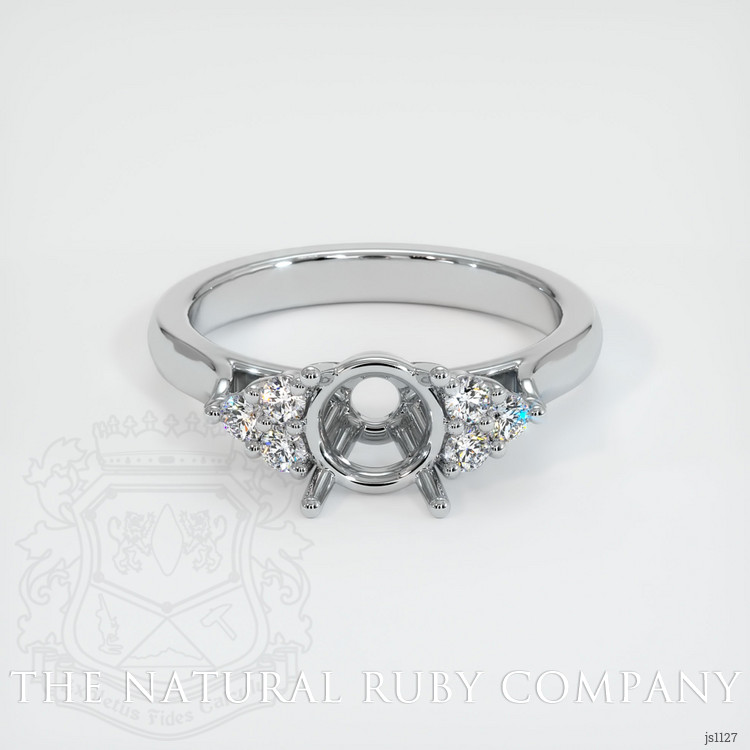 14K White Gold Accent Stones Ring Setting