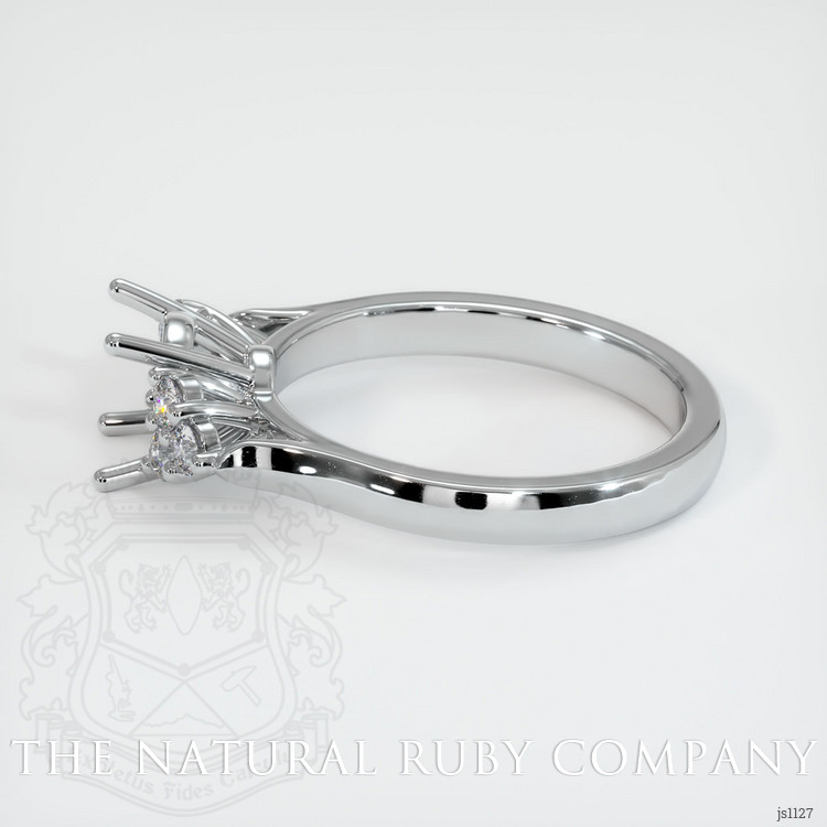 14K White Gold Accent Stones Ring Setting