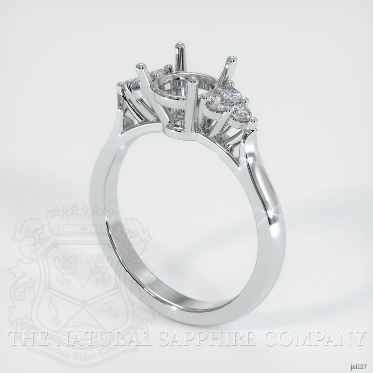 18K White Gold Accent Stones Ring Setting
