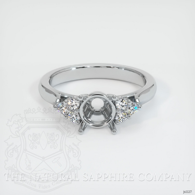 18K White Gold Accent Stones Ring Setting