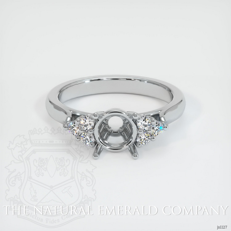 18K White Gold Accent Stones Ring Setting