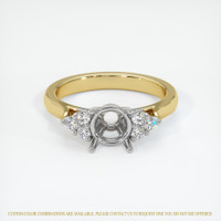 14K White & Yellow Accent Stones Ring Setting Image