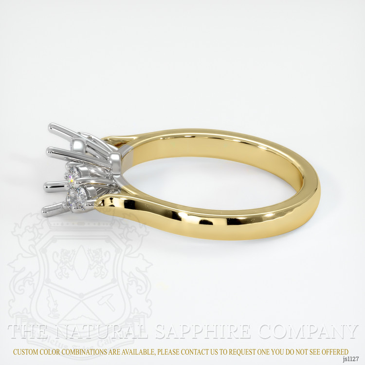 14K White & Yellow Accent Stones Ring Setting