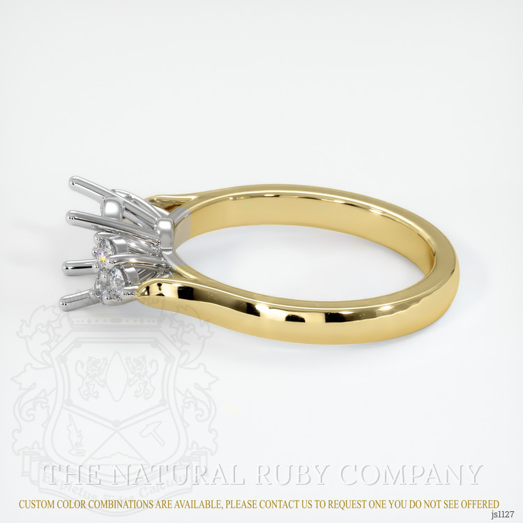 14K White & Yellow Accent Stones Ring Setting