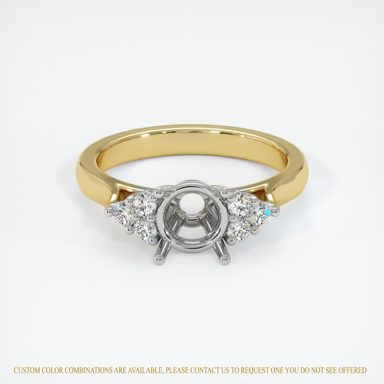 18K White & Yellow Accent Stones Ring Setting