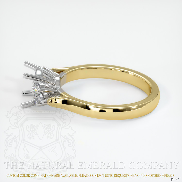 18K White & Yellow Accent Stones Ring Setting