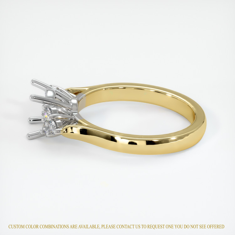 18K White & Yellow Accent Stones Ring Setting