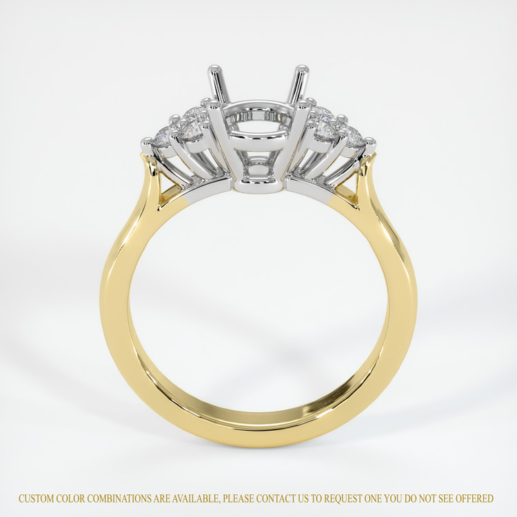 18K White & Yellow Accent Stones Ring Setting