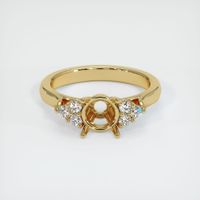 18K Yellow Gold Accent Stones Ring Setting Image